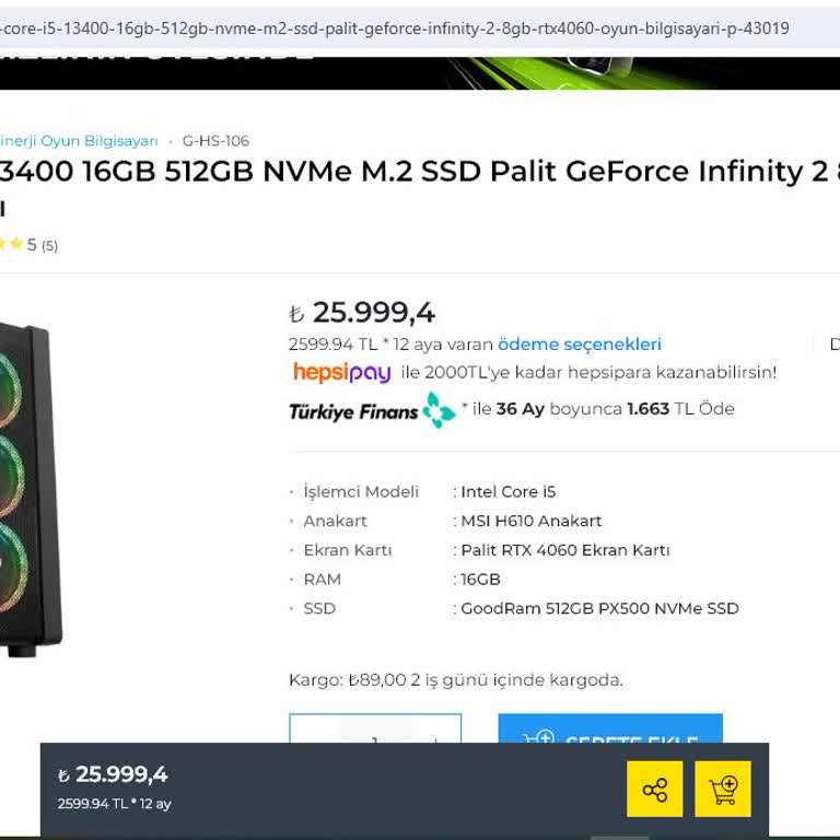 Sinerji Bilgisayar Ürün Sevk Süresi 7 İşi Günü Olamaz!