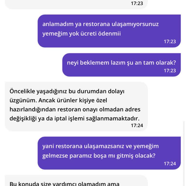 Getir Siparişi Ve Müşteri Hizmetleri Sorunu