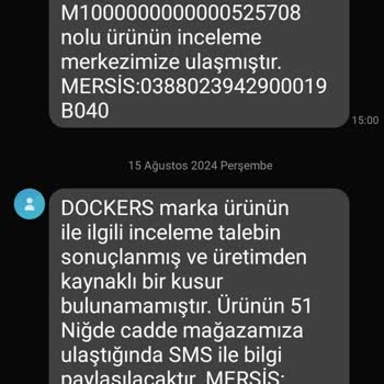 FLO Ayakkabı FLO Dockers Üretim Kaynaklı Sorun Bulunamadı