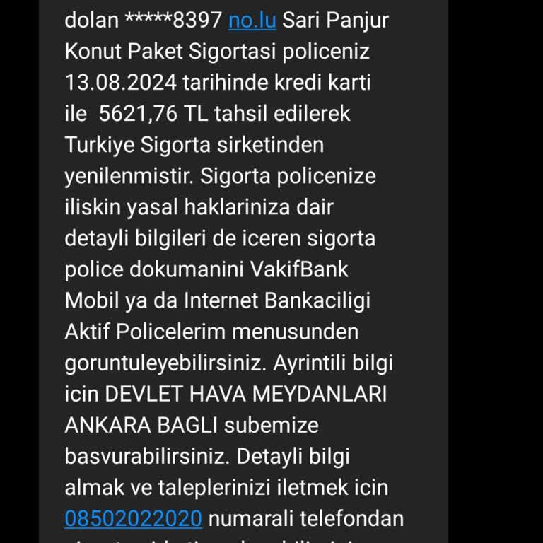 Türkiye Sigorta Konut Sigortası Poliçe İptali