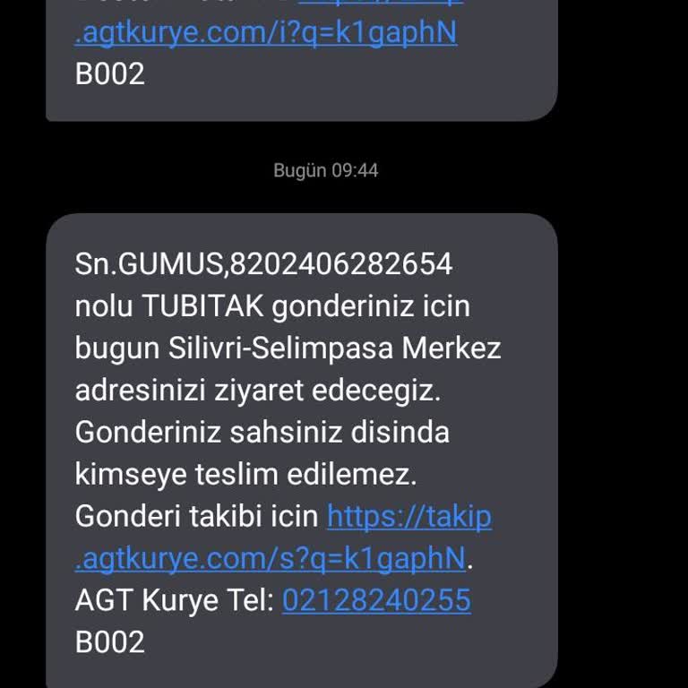 AGT Kurye Teslim Edilmeyen Kargo