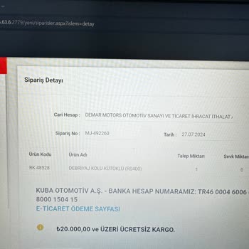 RKS Motor RKS Parça Yollamama Sıkıntısı