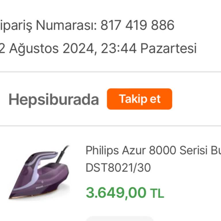 Hepsiburada Ütü Siparişim Üç Gündür Kargoya Verilmedi