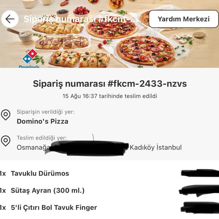 Kadıköy Hasanpaşa Domino's Şubesi Kuryenin Teslimatı