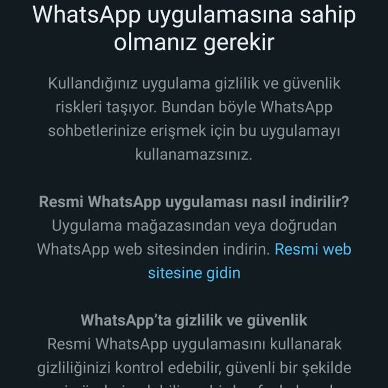 WhatsApp Giriş Yapmak İçin Resmi Uygulamasına Sahip Olmak Sorunu