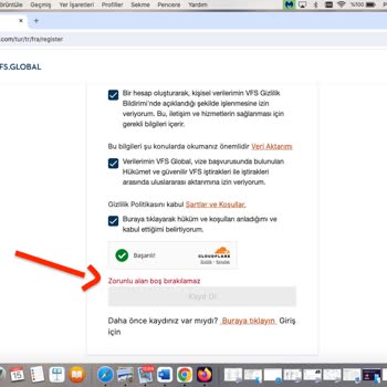 VFS Global Fransa Kayıt Olunamıyor, Randevu Alamıyorum!