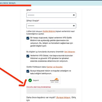 VFS Global Fransa Kayıt Olunamıyor, Randevu Alamıyorum!