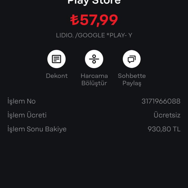 Lidio Ödeme Hizmetleri Lıdıo Benden Habersiz 57.99 Çekti