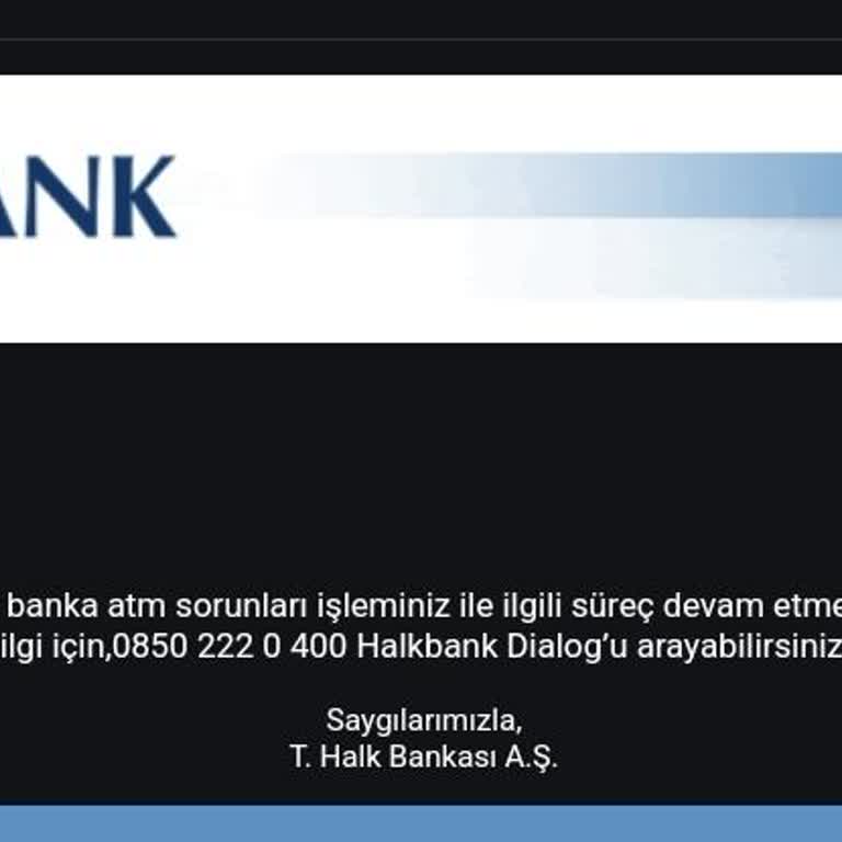 Ziraat Bankası ATM'si Halkbank Kartımla İşlem Yaparken Paramı Yuttu!