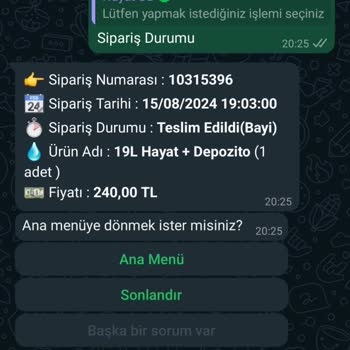 Hayat Su Siparişimi Teslim Etmeden Teslim Edildi Görünüyor.