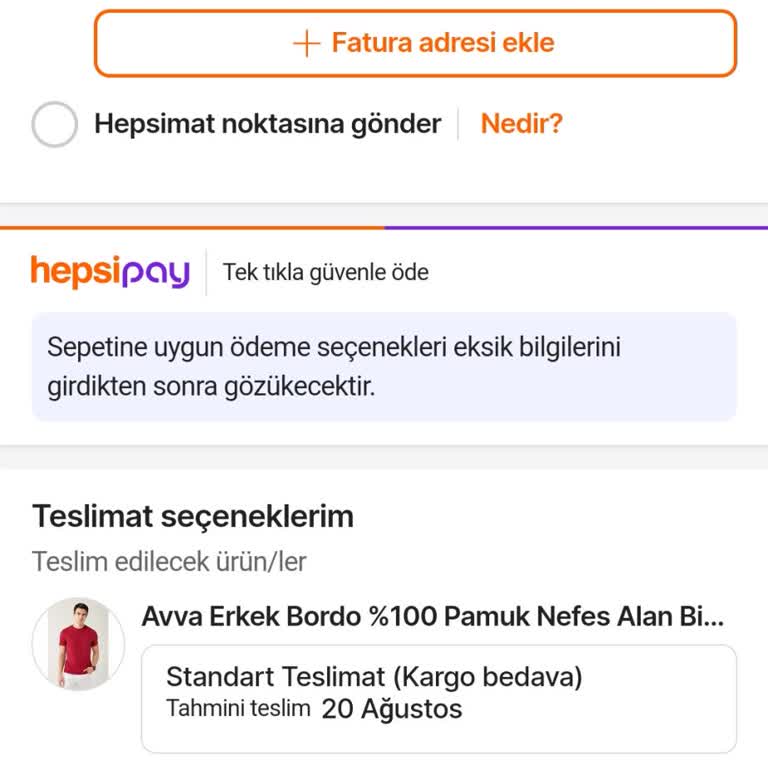 Hepsiburada Ödeme Seçeneği Eksik