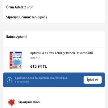 Milupa Geciken Bebek Devam Sütü Siparişi