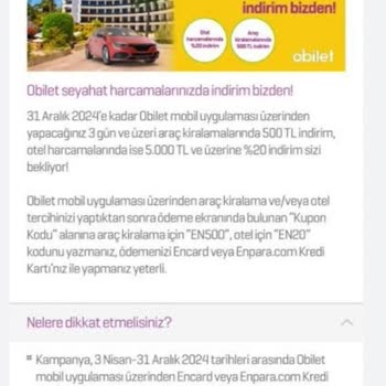 Obilet Ve Enpara Seyahat Kampanyasının Süresi Dolmadan Kaldırılması