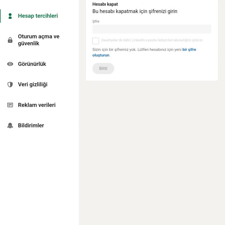 Linkedin Hesabımı Kapatamıyorum, İzin Vermiyor!