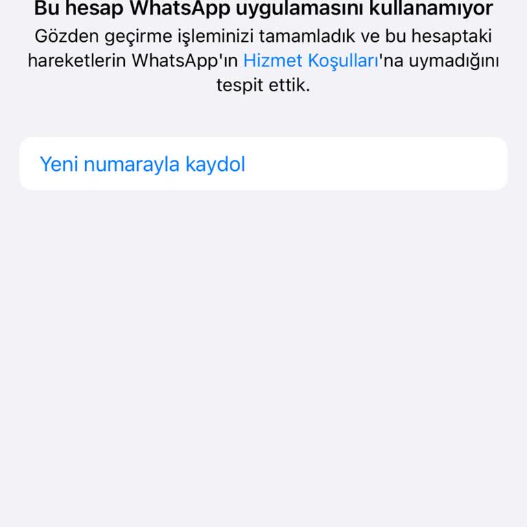 WhatsApp Hattım Çalışmıyor Ve Yasaklandı