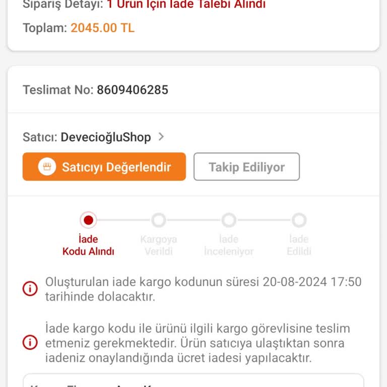 Aras Kargo Trendyol İadesini Evden Almıyor!