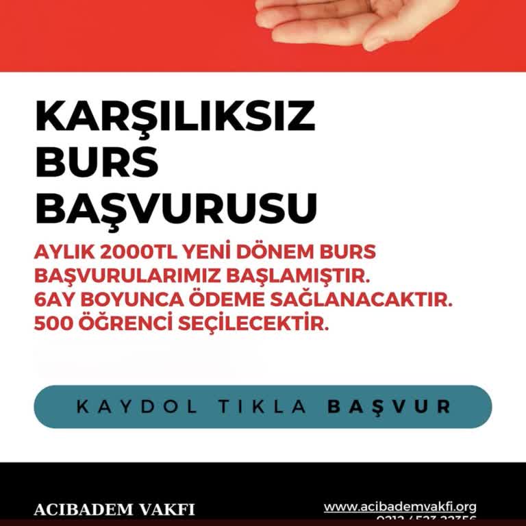 Acıbadem Vakfı (Burs Başvurusu) Acıbadem Burs Başvurusu