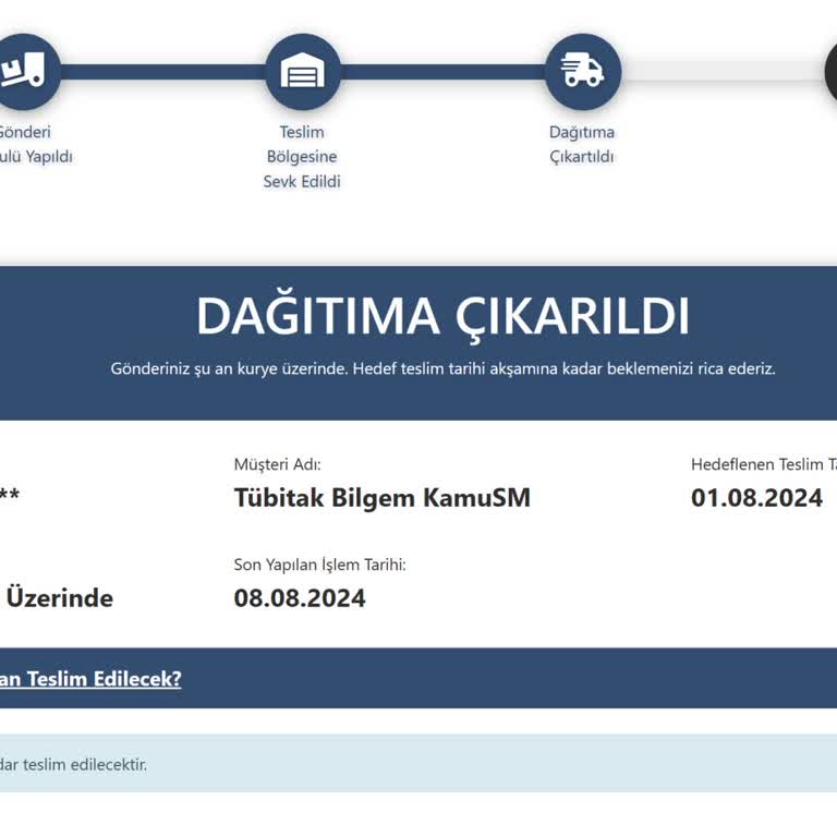 Kamu Sertifikasyon Merkezi (Kamu SM) Gelemeyen Malı Mühür, Asla Ulaşılamayan AGT Kurye