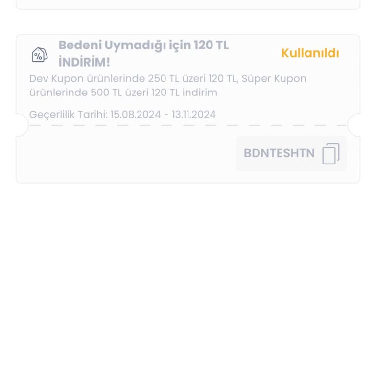 LCW İptal Edilen Siparişin İndirim Kuponunu Tekrar Tanımlamıyor!