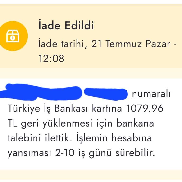 Boyner Ürün İade Bedeli Hala Yapılmadı.