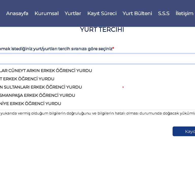 İBB Şişli Erkek Öğrenci Yurduna Başvuramıyorum