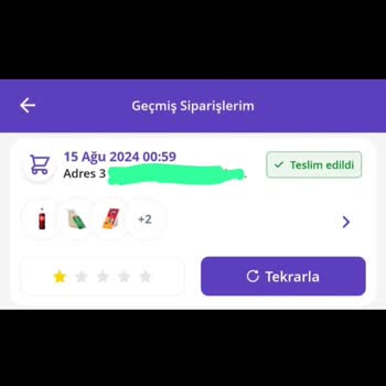 Getir Tarihi Geçmiş Ürün