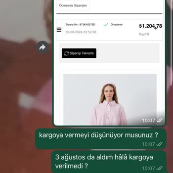 OZSARICAM Ozsaricam Siparişimi Kargoya Vermiyor!