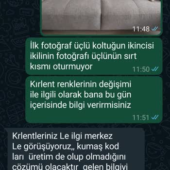 Kelebek Mobilya Kusurlu Koltuk Takımı Ve Yetersiz Teknik Destek