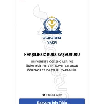 Acıbadem Vakfı Burs Adı Altında