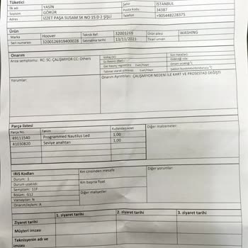 Hoover Yapılamayan Bulaşık Makinesi Ve Evrakta Tahribat
