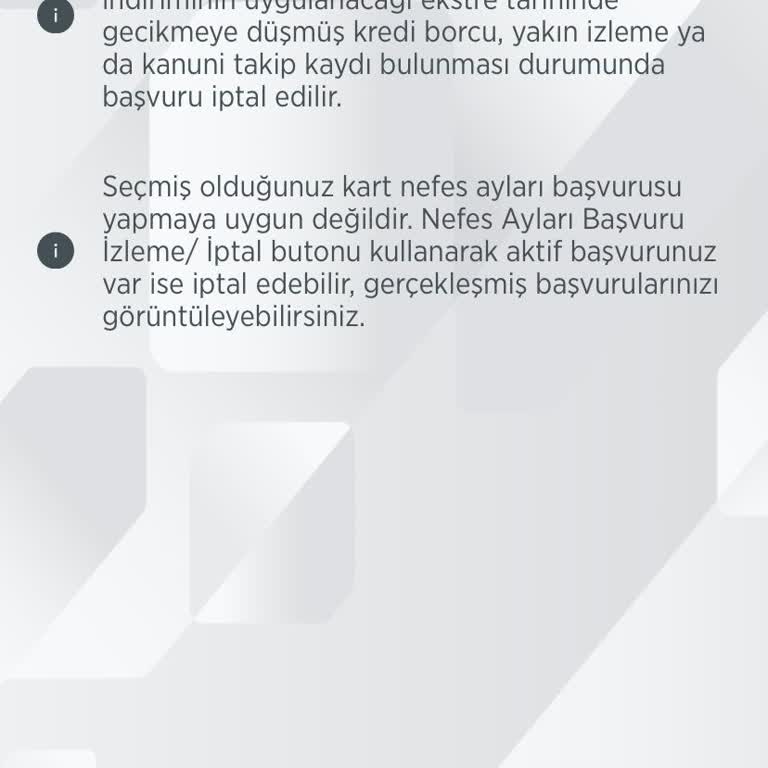 Ziraat Bankası Nefes Ayları Özelliğini Kullanamama