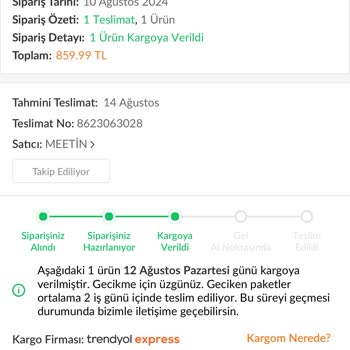 Trendyol Yolda Kalan Kargo