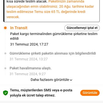 Gelmeyen Sipariş Temu Bekliyorum