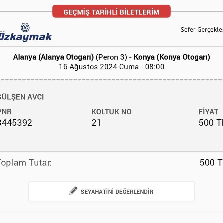 Özkaymak Ve Obilet Paramızı İade Etmedi