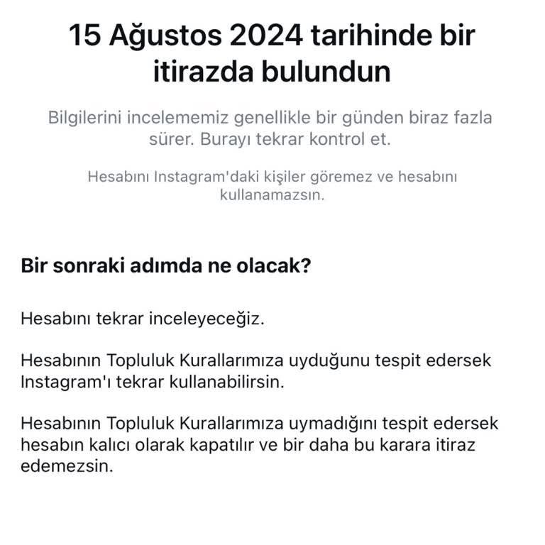 Instagram Hesabım Kapatıldı