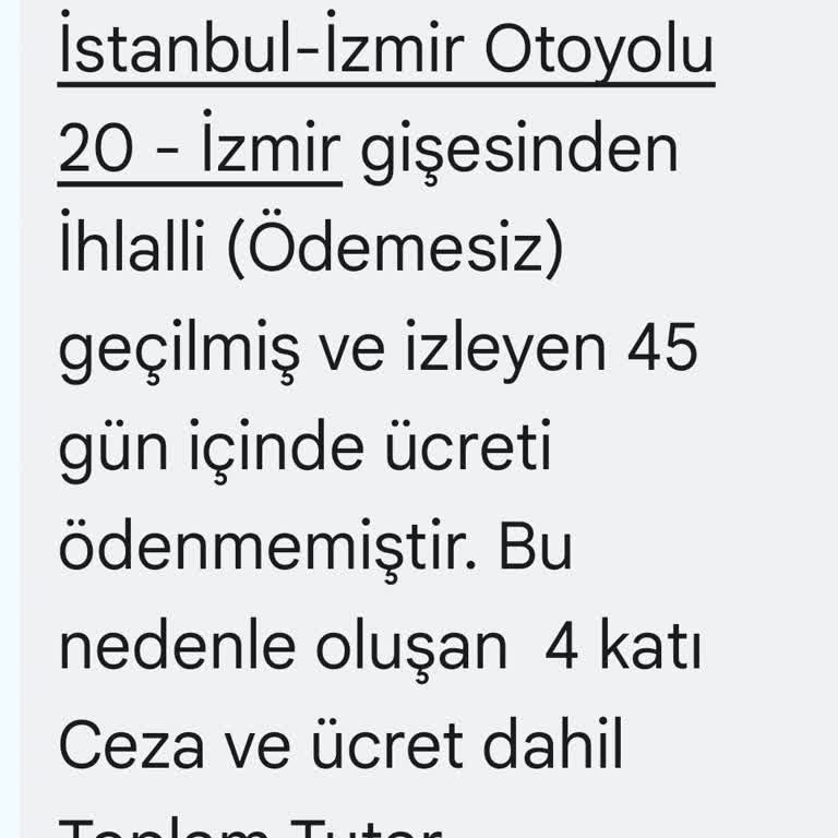Otoyol A.Ş HGS Bakiye Sorunu Ve Haksız Ceza