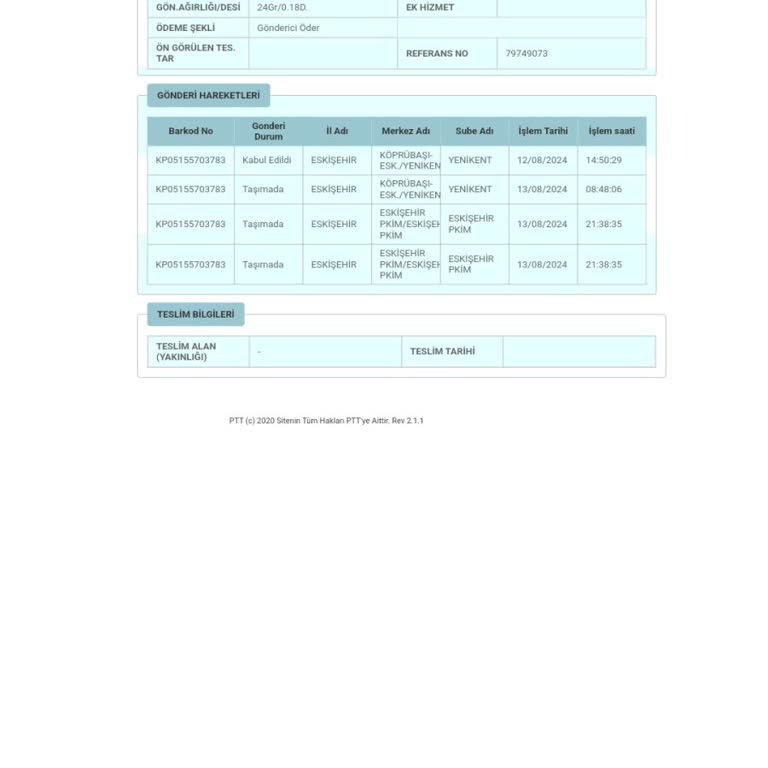 PTT Kargo Eskişehir Pkim Kargo İlgisizliği
