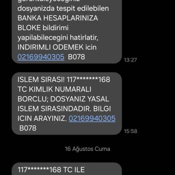 Reel Alacak Sürekli Gelen SMS'ler Ve İlgisiz Yetkililerden Şikayetçiyim