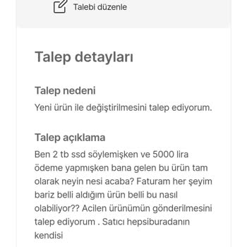 Hepsiburada Yanlış Ürün Gönderdi