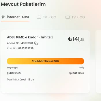 DSmart Tarafından Onay Alınmadan İnternet Üyeliği Devam Ettirilmesi
