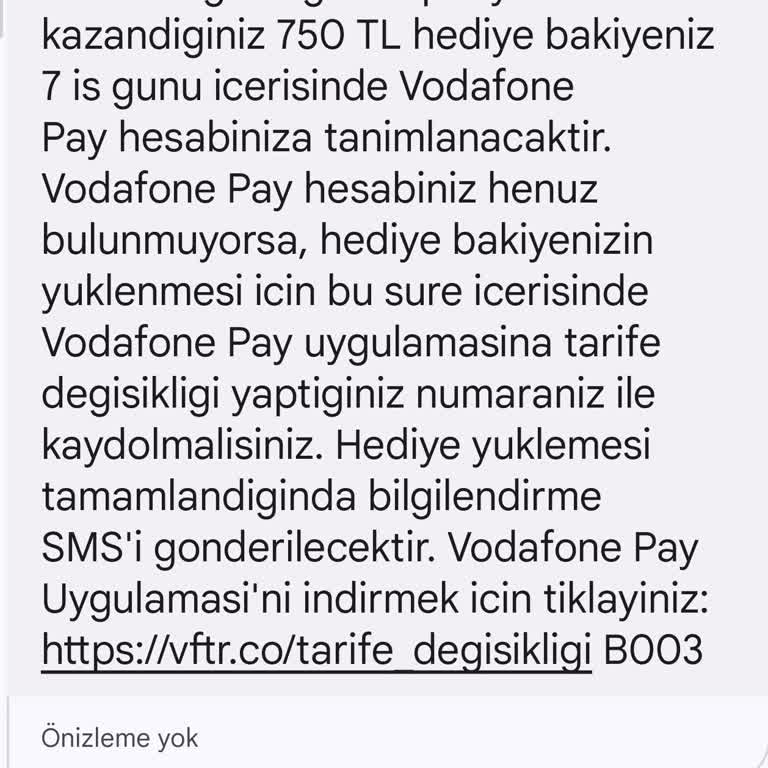 750 TL Vodafone Pay Hesabıma Gelmedi