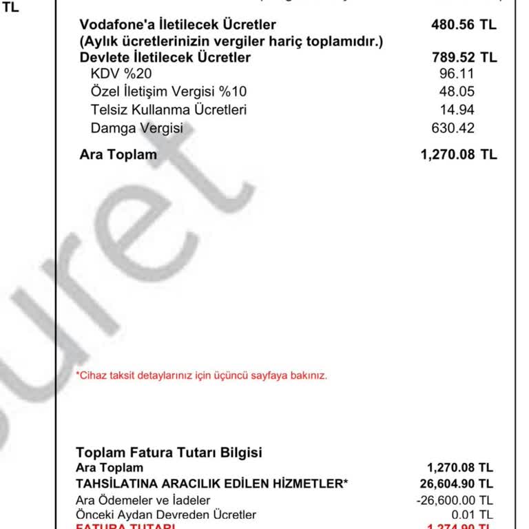 Vodafone Müşteri Hizmetleri ve Fatura Sorunu