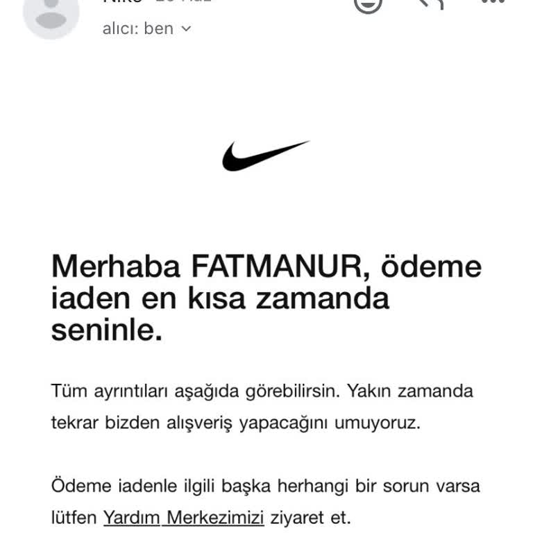 Nike İademi Ücretimi Yapmadı
