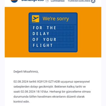 Sunexpress Uçuşunda 10 Saat Rötar Ve Yetersiz Bilgilendirme