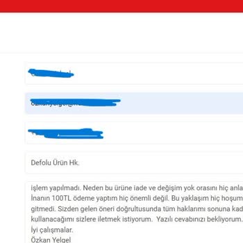 Tedi - Defolu Ürün Hk.