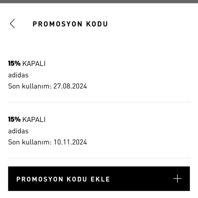 Adidas Hesabıma Tanımlanan Kodu Kullanamıyorum