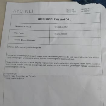 U.S. Polo Assn. Üretim Kaynaklı Sorun
