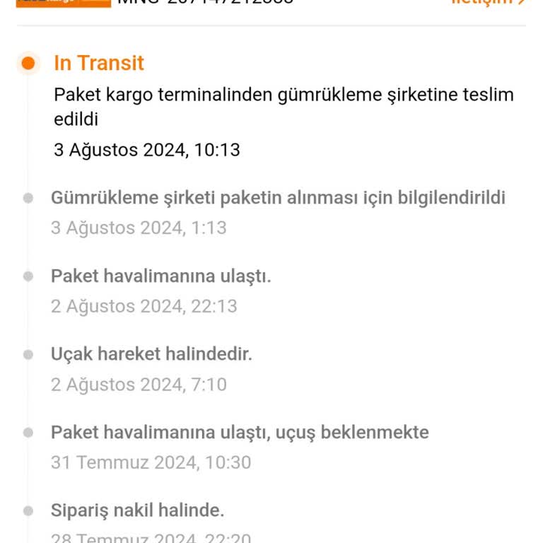 MNG Kargo Mgn Ürünleri Gümrükten Almıyor ( Temu)