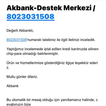 Akbank Çip Paramı Vermiyor