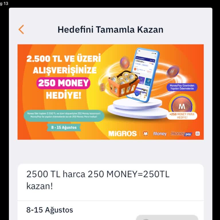 Migros Un Üstüne Yattığı Puanlarım